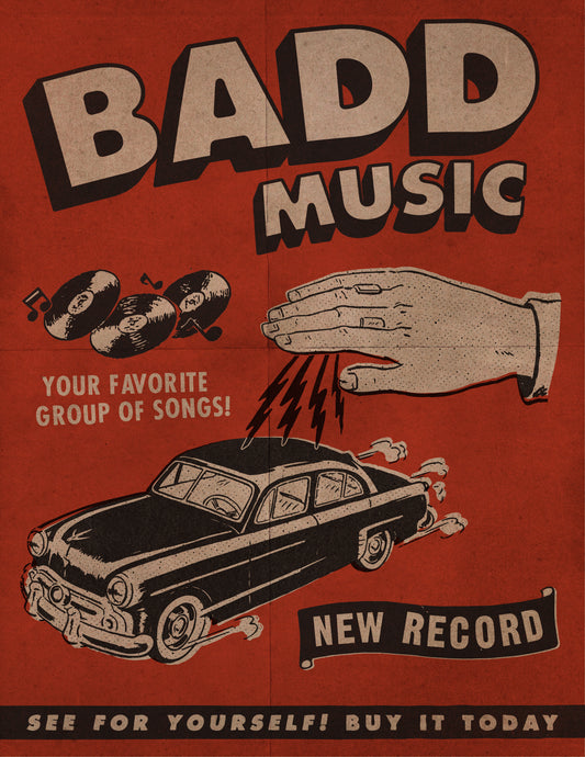 BADD MUSIC ART PRINT RED
