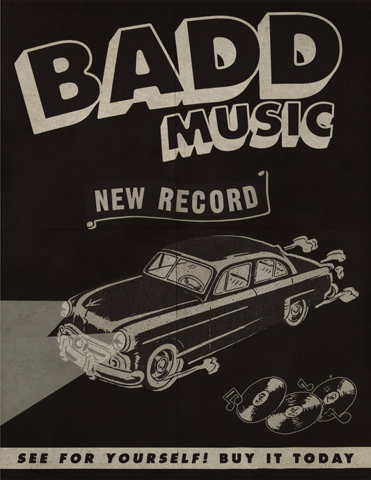 BADD MUSIC ART PRINT BLACK